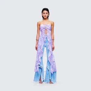 Finesse Sela Lavender Printed Midi Top